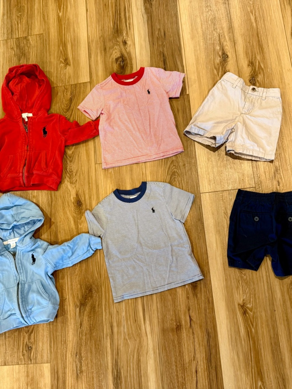 Polo by Ralph Lauren Kids Red & Light Blue Short Sleeve Tops Set